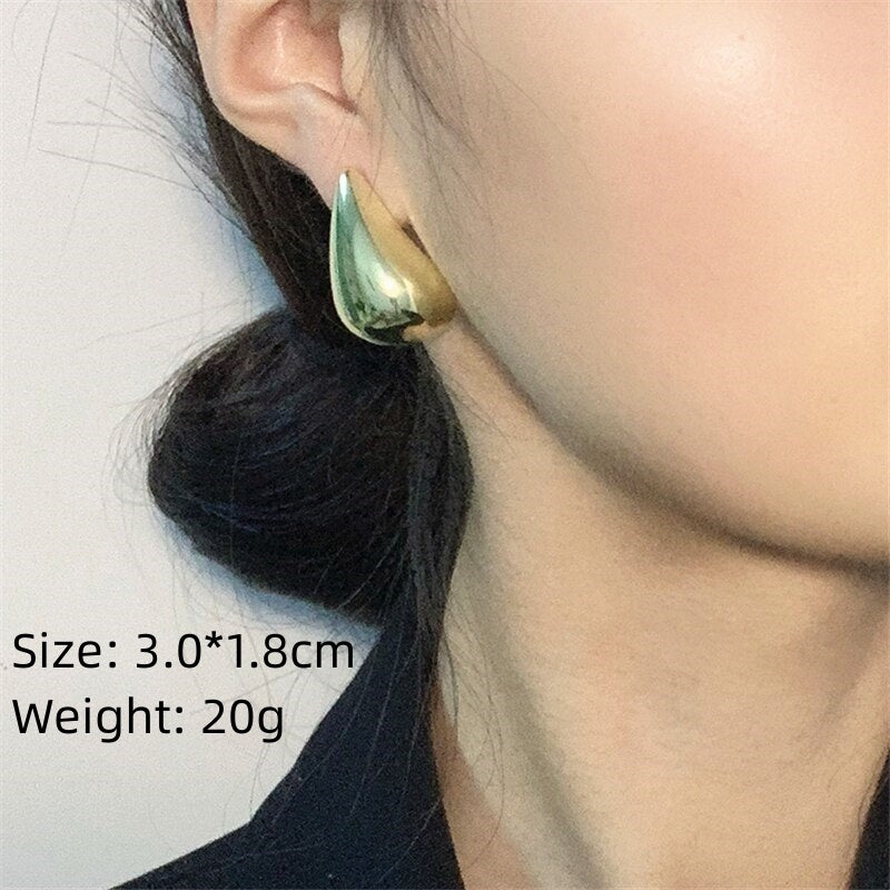 Droplet Shaped Silver Needle Earrings With A Cool Style-Jewearrings