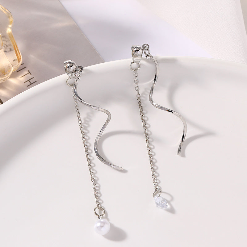 Temperament Earrings Sterling Silver Cold Wind Female-Jewearrings