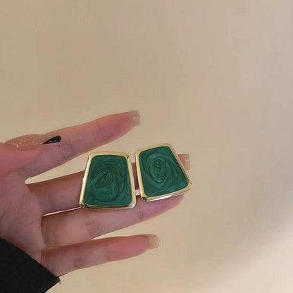 Emerald Earrings Fashion Trend Hong Kong Style Earrings-Jewearrings