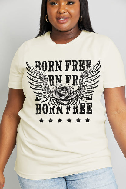 Simply Love Simply Love Full Size BORN FREE Graphic Cotton Tee-Jewearrings