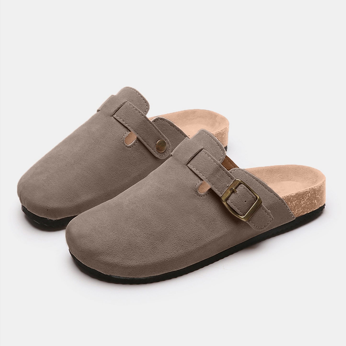 Suede Closed Toe Buckle Slide-Jewearrings