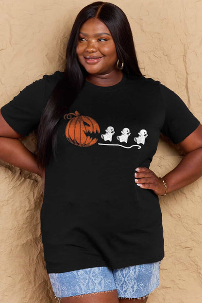 Simply Love Full Size Jack-O'-Lantern Graphic Cotton T-Shirt-Jewearrings