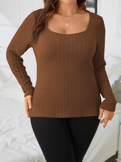 Plus Size Long Sleeve T-Shirt-Jewearrings