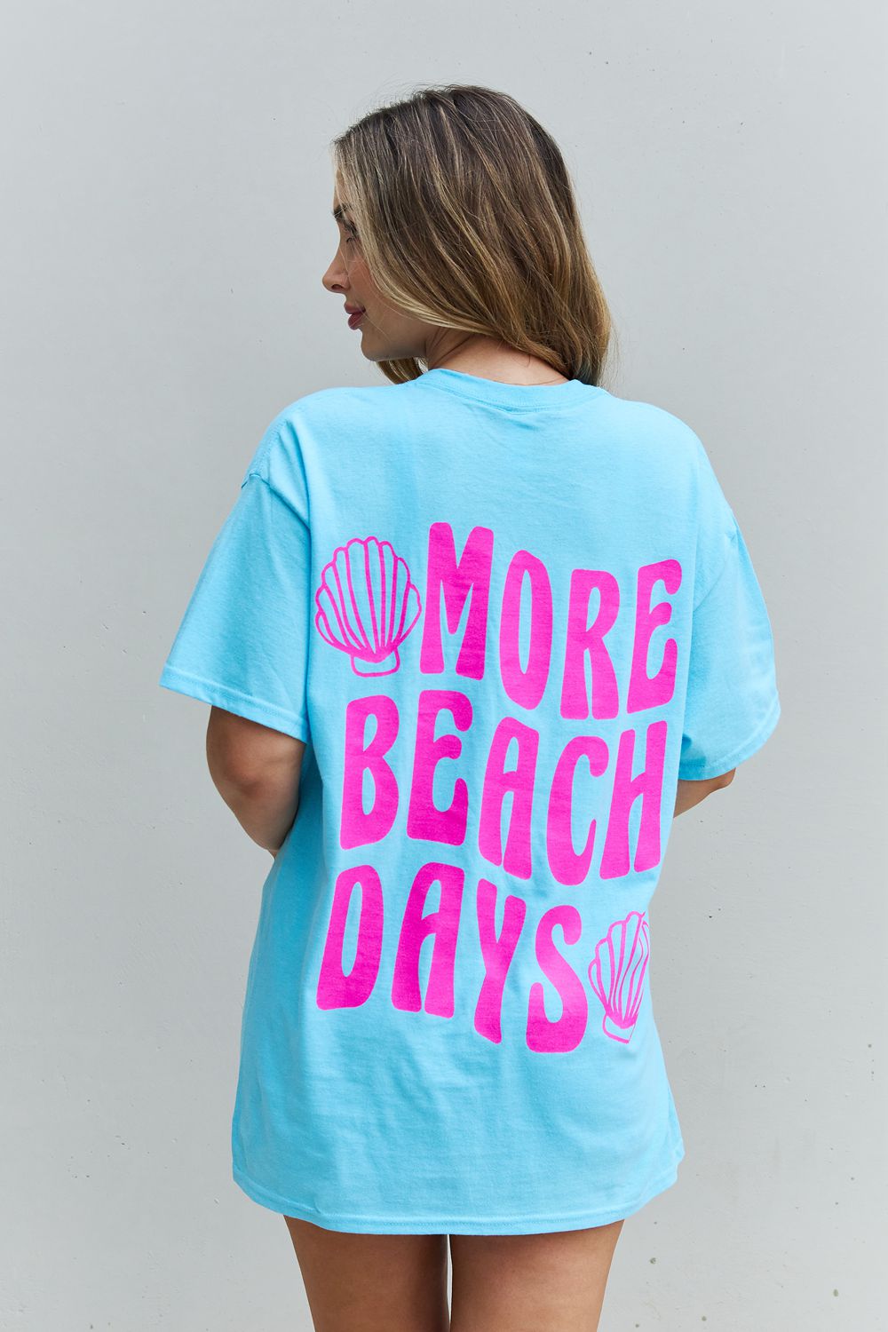 Sweet Claire "More Beach Days" Oversized Graphic T-Shirt-Jewearrings