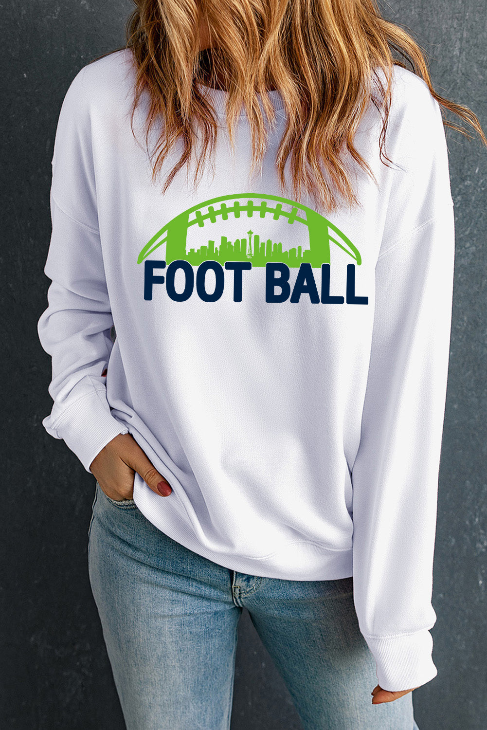 FOOTBALL Graphic Long Sleeve Sweatshirt-Jewearrings