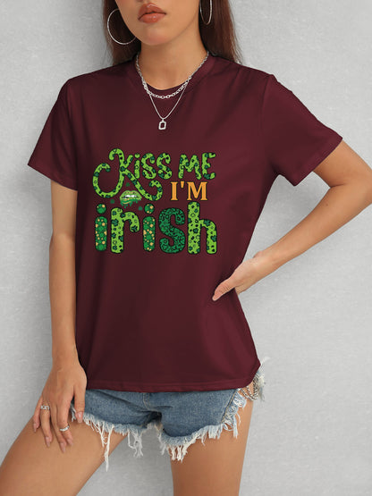 KISS ME I'M IRISH Round Neck T-Shirt-Jewearrings