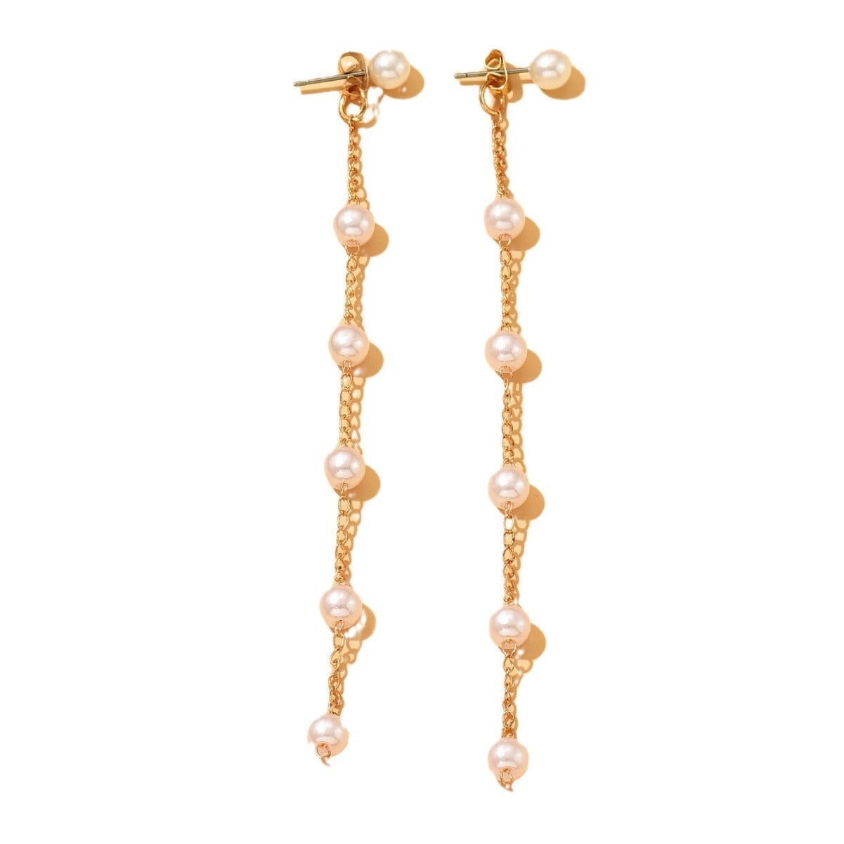 Women's Fashionable All-match Gas Pearl Long Chain Earrings-Jewearrings