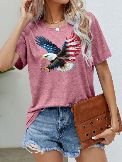 US Flag Eagle Graphic Tee-Jewearrings