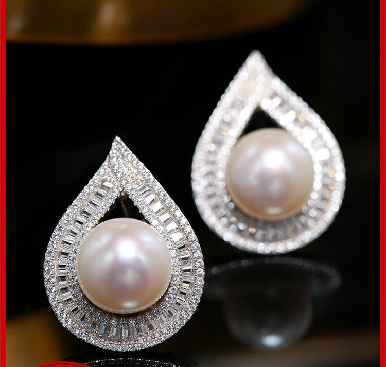 Large Grain Freshwater Pearl Stud Earrings-Jewearrings