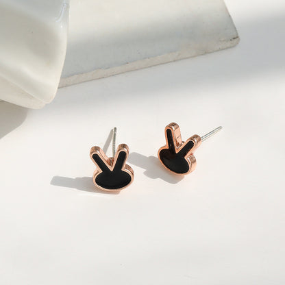 Silver Needle Korean Minimalist Style Exquisite Cute Bunny Earrings-Jewearrings