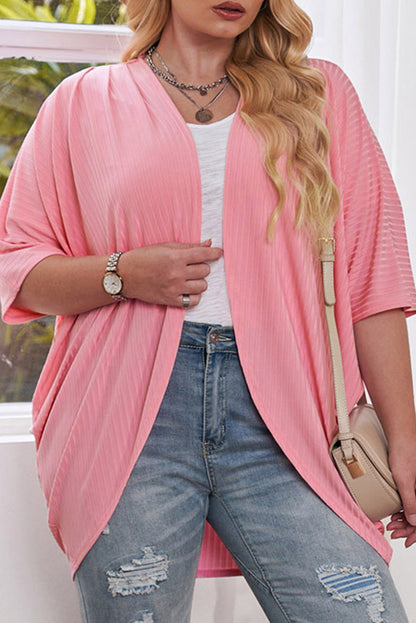 Plus Size Ribbed Cocoon Cover Up-Jewearrings