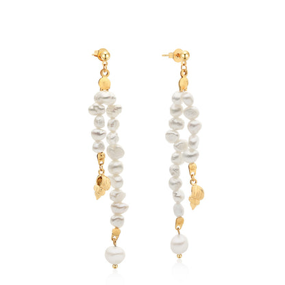 String Pearl Earrings Fashion Personality Geometric-Jewearrings