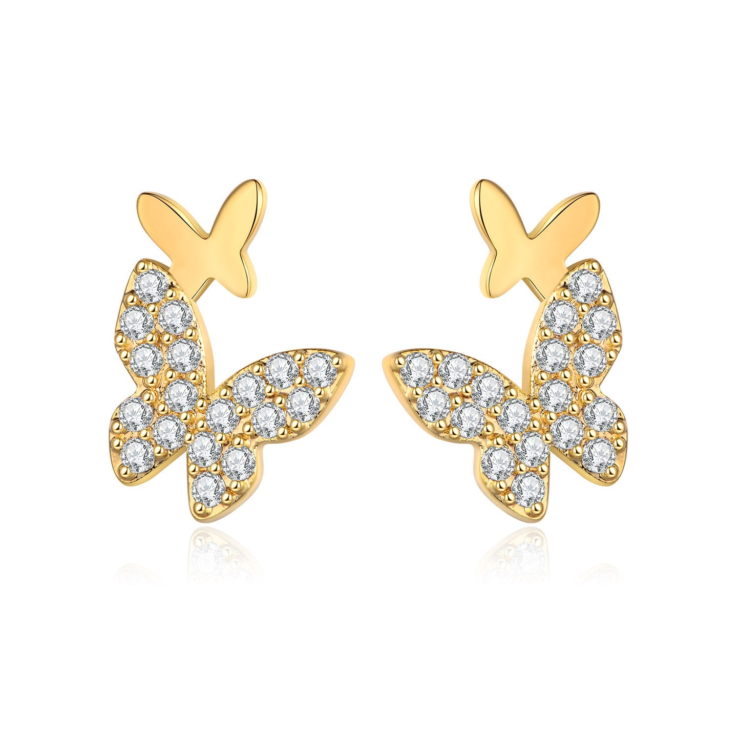 European And American Temperament Fashion And Popular Butterfly Stud Earrings-Jewearrings