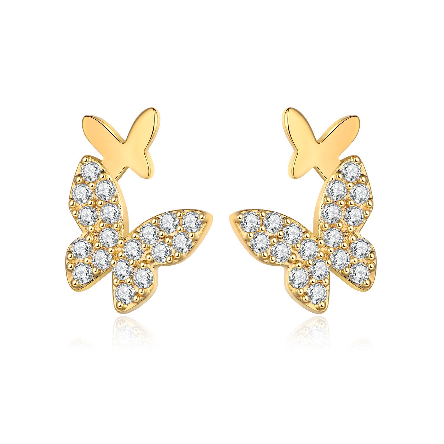 European And American Temperament Fashion And Popular Butterfly Stud Earrings-Jewearrings