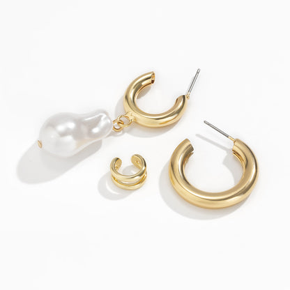 Retro Shaped Water Drop Pearl Earrings Simple-Jewearrings