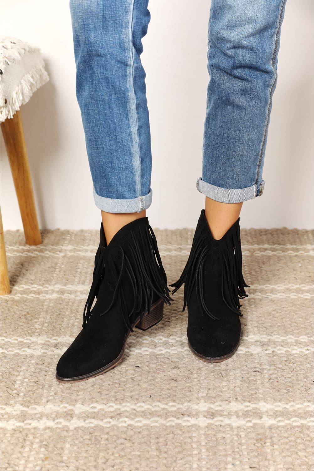 Legend Women's Fringe Cowboy Western Ankle Boots-Jewearrings