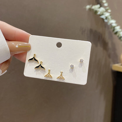 Women's Fashion Simple Silver Pin Earrings Set-Jewearrings