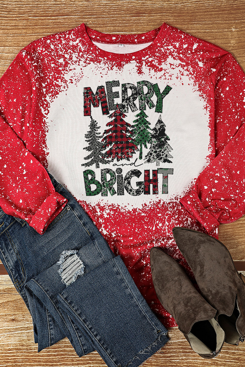 MERRY BRIGHT Graphic Long Sleeve T-Shirt-Jewearrings