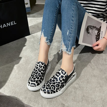 Leopard PU Leather Sneakers-Jewearrings