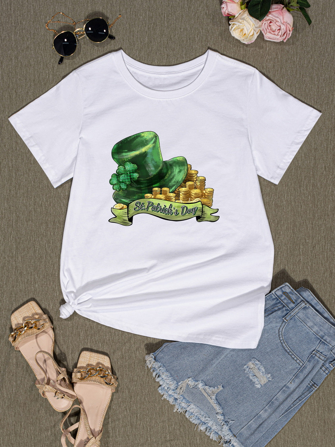 ST. PATRICK'S DAY Round Neck T-Shirt-Jewearrings