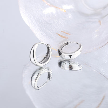 Luxurious Simple Plain Ring 925 Sterling Silver Earrings Female Water Drop Earrings-Jewearrings