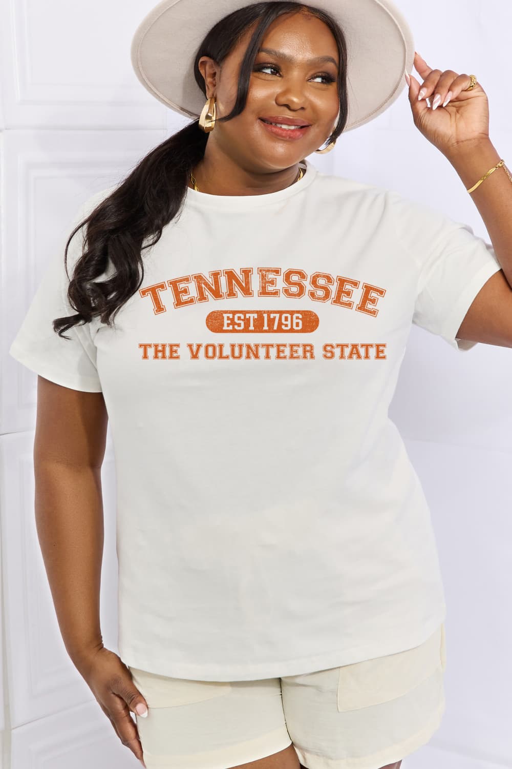 Simply Love Full Size TENNESSEE EST 1796 THE VOLUNTEER STATE Graphic Cotton Tee-Jewearrings