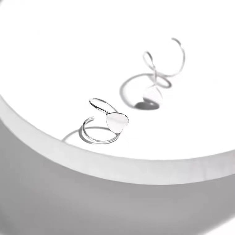 Double-layer Love Earrings Sterling Silver Temperament Advanced Atmosphere-Jewearrings