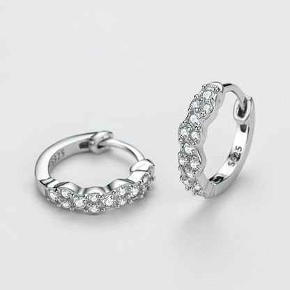 Women's S925 Silver Geometric Rhinestone Earrings-Jewearrings