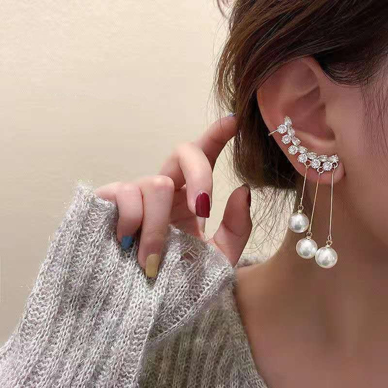 Women's New Fashion Light Luxury Long Fringed Pearl Earrings-Jewearrings