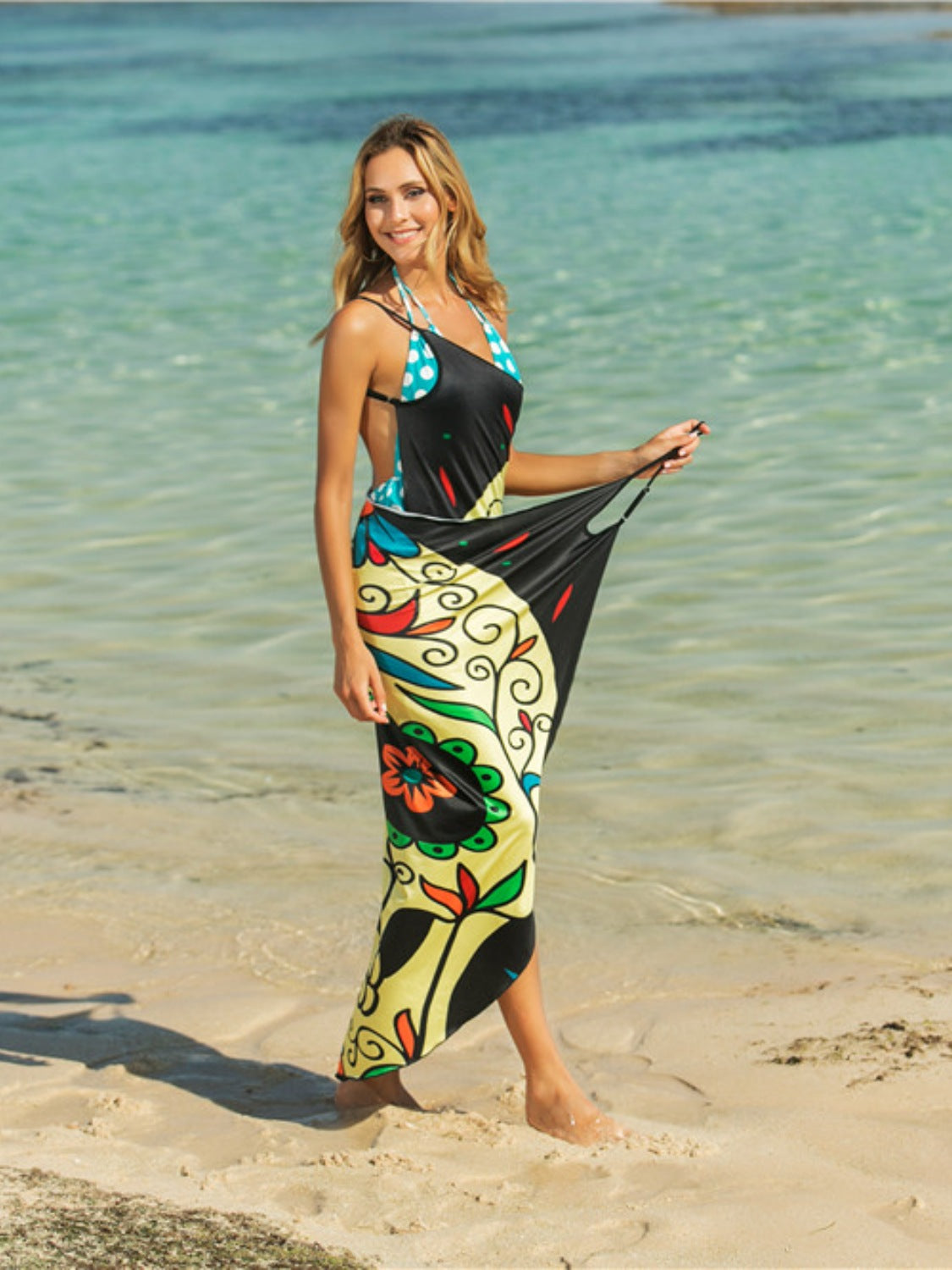 Printed Spaghetti Strap Cover Up-Jewearrings