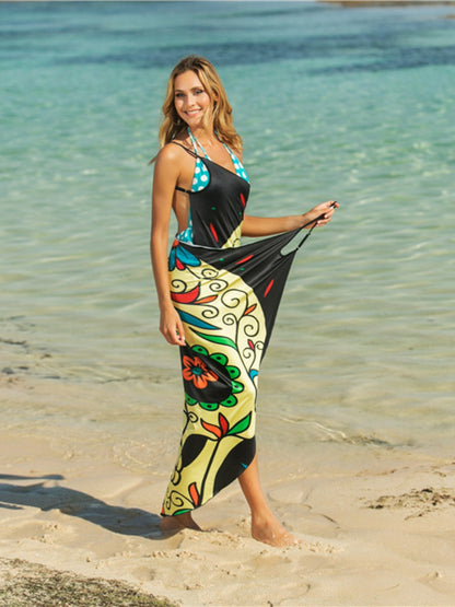 Printed Spaghetti Strap Cover Up-Jewearrings