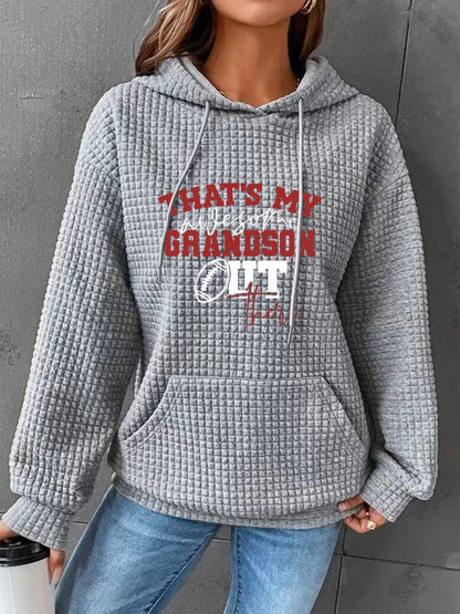 Slogan Graphic Drawstring Hoodie with Pocket-Jewearrings