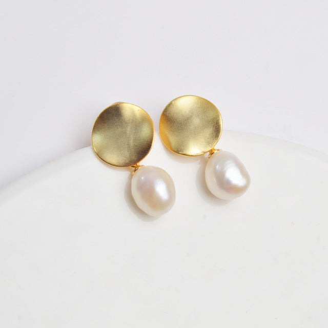 Silver Freshwater Pearl Earrings-Jewearrings