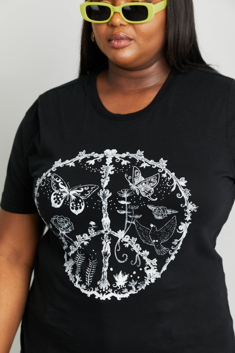 mineB Full Size Butterfly Graphic Tee Shirt-Jewearrings