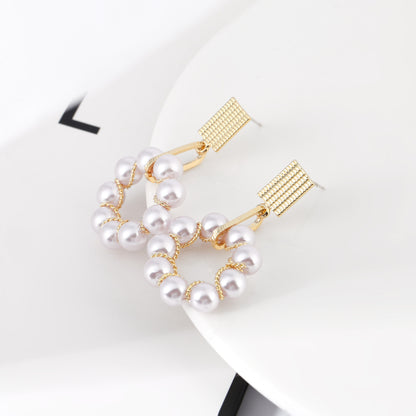 The New Slim Design Temperament Round Pearl Earrings-Jewearrings