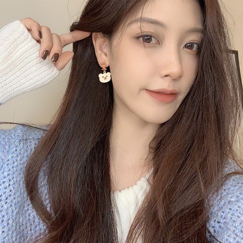 Mosquito Coil Ear Clip Non-pierced Female South Korea Asymmetric Cartoon Earrings-Jewearrings