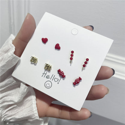 Women's Cute Sweet Sterling Silver Needle Stud Earrings-Jewearrings