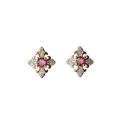 Retro Fashion Zircon Cross Earrings-Jewearrings