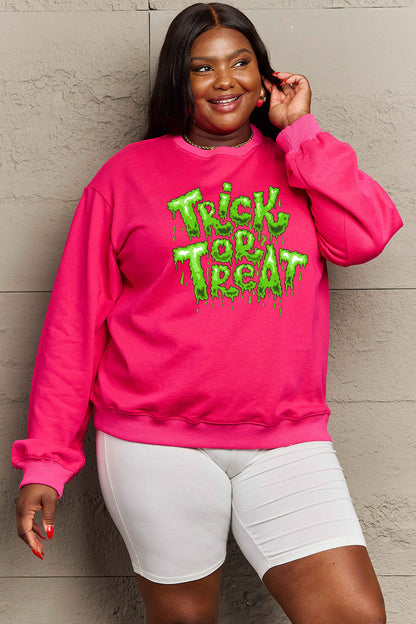 Simply Love Full Size TRICK OR TREAT Graphic Sweatshirt-Jewearrings