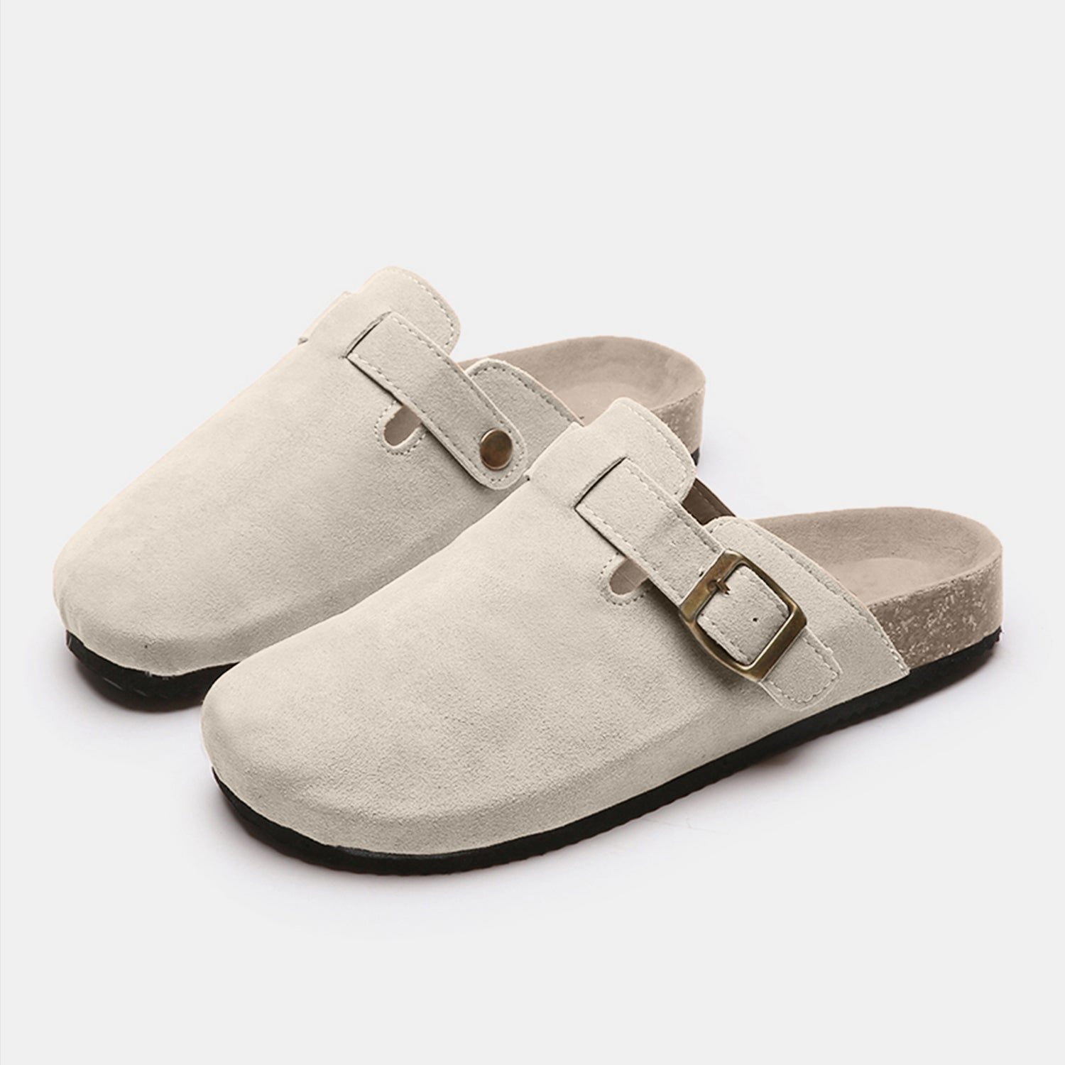 Suede Closed Toe Buckle Slide-Jewearrings