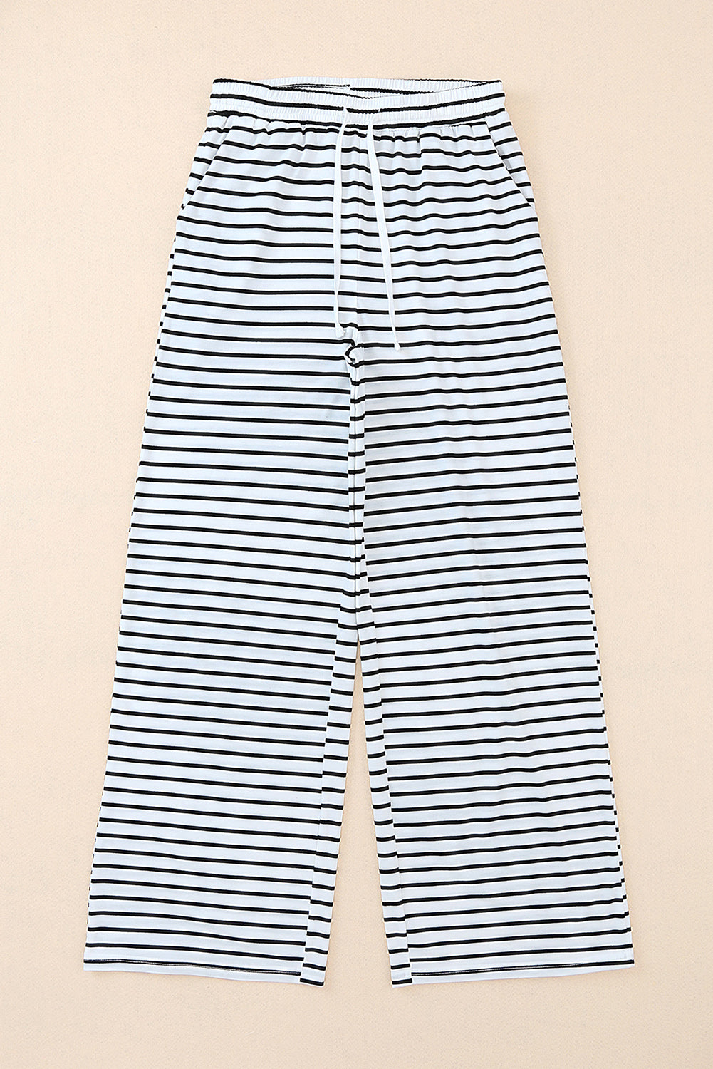 Striped Drawstring Waist Wide Leg Pants-Jewearrings