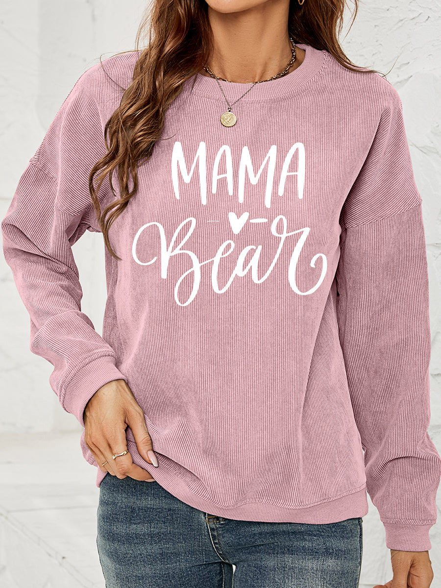 MAMA Graphic Round Neck Sweatshirt-Jewearrings