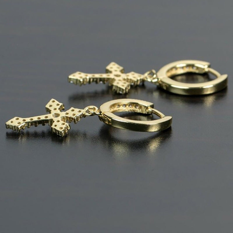 Cross Men's And Women's Earrings Europe And America-Jewearrings