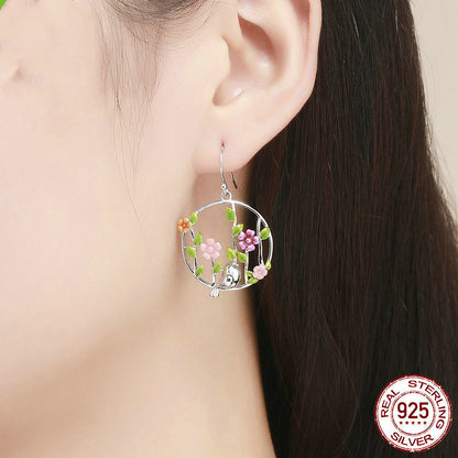 Forest Story 925 Sterling Silver Temperament Earrings-Jewearrings