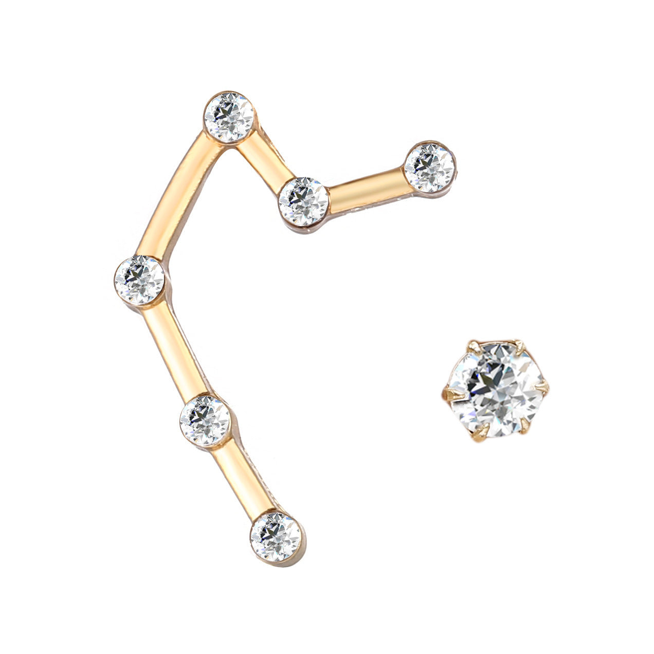 Retro creative new fashion twelve constellation stud earrings-Jewearrings