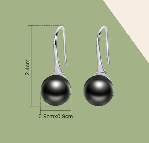 Sterling silver s925 earrings female black pearl personality earrings-Jewearrings