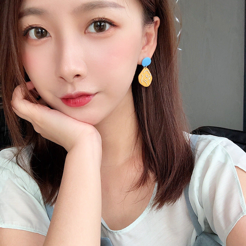 S925 silver needle cute and playful minority Earrings girl soft sister Japanese Earrings funny Flower Earrings ear clip-Jewearrings