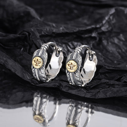 S925 Sterling Silver Heavy Industry Personality Thai Silver Bird Eagle Earring Earrings-Jewearrings