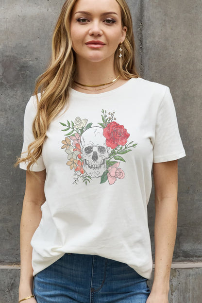 Simply Love Simply Love Full Size Skull Graphic Cotton Tee-Jewearrings