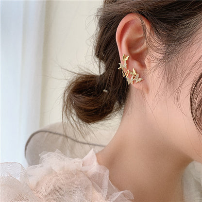 Ear Clip One Fairy Butterfly Shape Temperament Super Fairy Earrings High Sense Earrings-Jewearrings